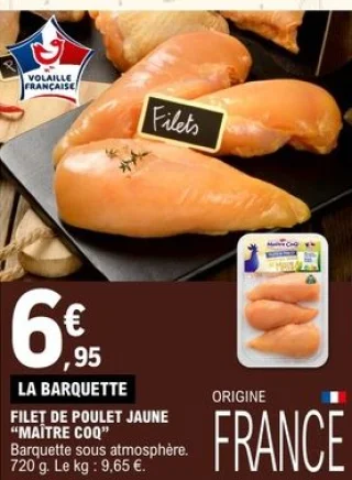Filet de poulet jaune Maître Coq