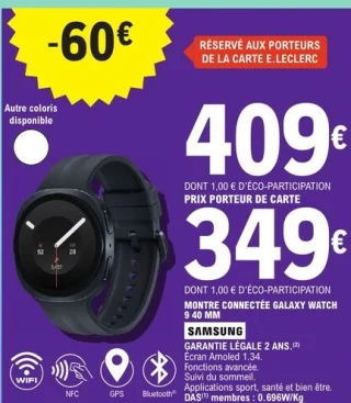 Montre connectée Galaxy Watch 9 40 mm Samsung