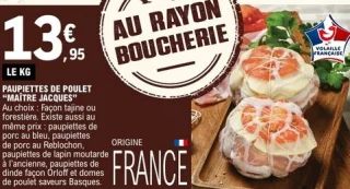Paupiettes de poulet "Maître Jacques"