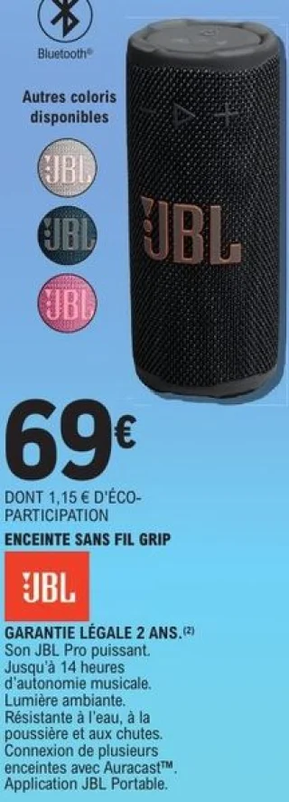 Enceinte sans fil Grip JBL