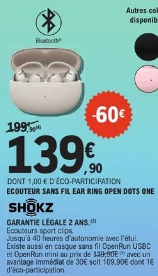 Écouteur sans fil Ear Ring Open Dots One Shokz
