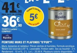 Peinture murs et plafonds O'pur Ripolin