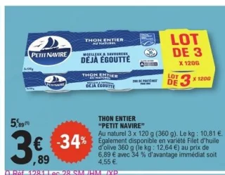 Thon entier Petit Navire