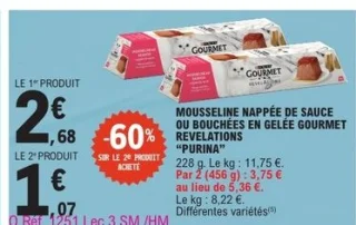 Mousseline nappée de sauce ou bouchées en gelée Gourmet Revelations Purina