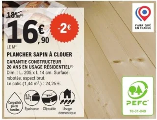 Plancher sapin à clouer