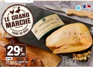 Foie gras de canard cru 1er choix surgelé Abbaye de Clary