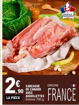 Carcasse de canard avec aiguillettes