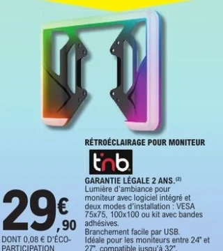 Rétroéclairage pour moniteur t'nb
