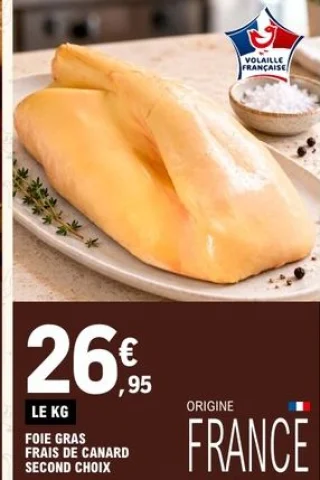 Foie gras frais de canard second choix