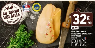 Foie gras frais de canard extra IGP Sud-Ouest