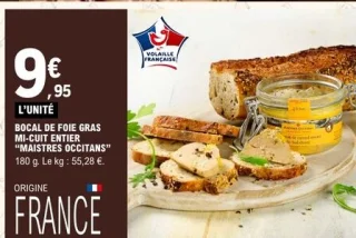 BOCAL DE FOIE GRAS MI-CUIT ENTIER "MAISTRES OCCITANS"