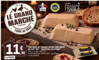 FOIE GRAS DE CANARD ENTIER SUD-OUEST MI-CUIT IGP "MAISTRES OCCITANS"