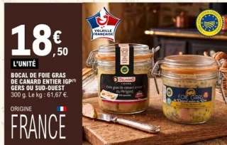 BOCAL DE FOIE GRAS DE CANARD ENTIER IGP GERS OU SUD-OUEST