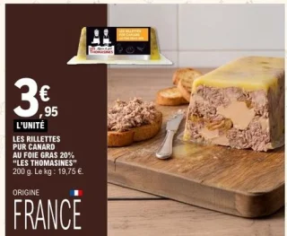 Les rillettes pur canard au foie gras 20% Les Thomasines