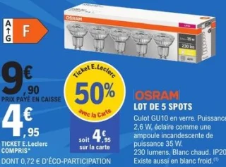 Lot de 5 spots OSRAM
