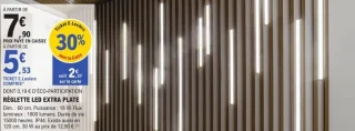 Réglette LED extra plate