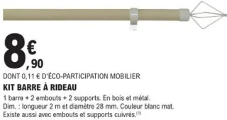 Kit barre à rideau