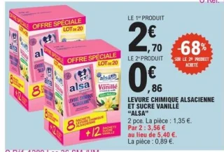 Levure chimique Alsacienne et Sucre vanillé Alsa