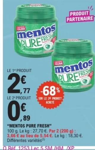 Chewing-gum Mentos Pure Fresh
