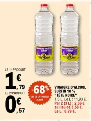 Vinaigre d'alcool surfin 10% Tête Noire