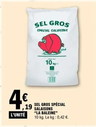 Sel gros spécial salaisons La Baleine