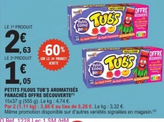 PETITS FILOUS TUB'S AROMATISÉS PANACHÉS OFFRE DÉCOUVERTE