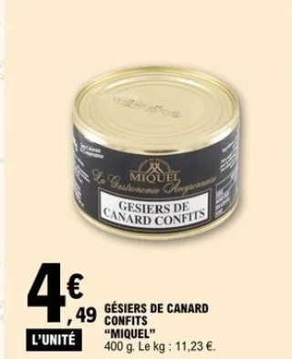 Gésiers de canard confits Miquel