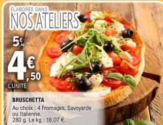 Bruschetta 4 Fromages, Savoyarde ou Italienne