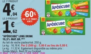 Apéricube Long Drink 19,5% Mat. Gr.