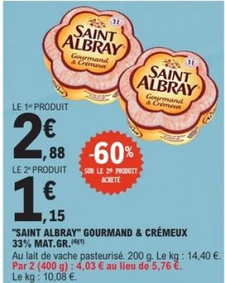 Saint Albray Gourmand & Crémeux 33% Mat. Gr.