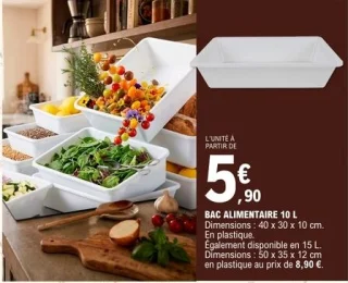 Bac alimentaire 10 L