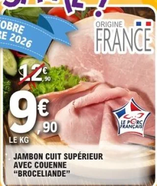 Jambon Cuit Supérieur avec Couenne "Broceliande"