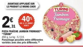 Pizza fraîche jambon fromage Turini