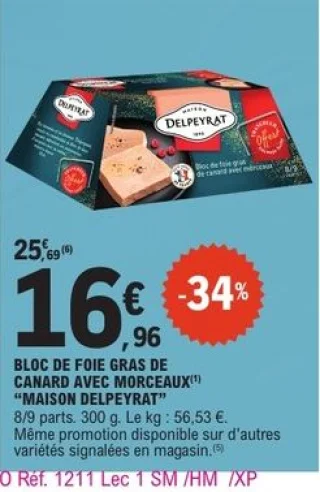 Bloc de foie gras de canard avec morceaux Maison Delpeyrat