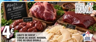 Abats de boeuf : Coeur de boeuf, rognon, foie ou gras double