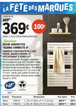 Sèche-serviettes Asama Connecte II Sauter