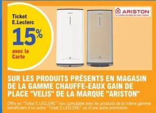 Chauffe-eaux gain de place Velis Ariston