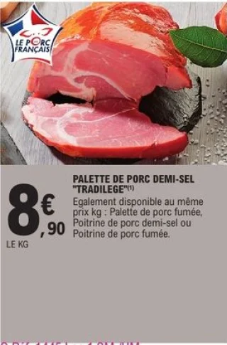 Palette de porc demi-sel Tradilège