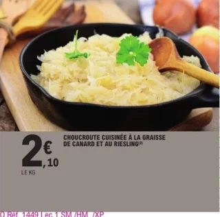 Choucroute cuisinée à la graisse de canard et au Riesling