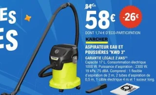 Aspirateur eau et poussières Kärcher KWD 3