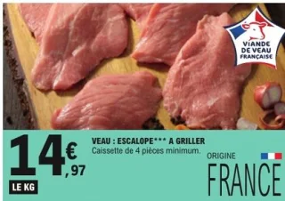 Escalopes de veau à griller