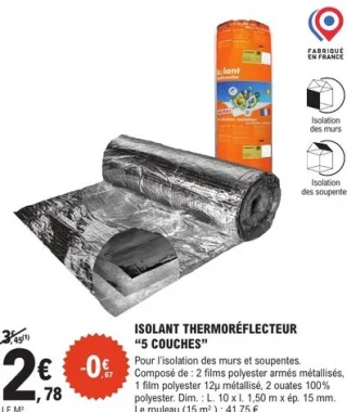 Isolant thermoréflécteur 5 couches