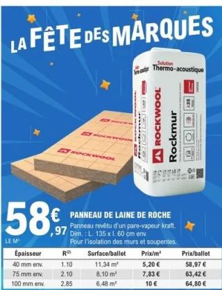 Panneau de laine de roche Rockwool Rockmur