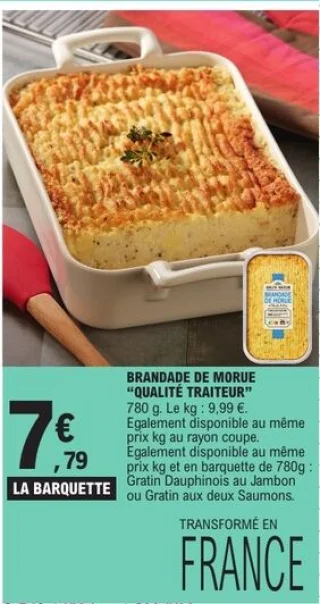 Brandade de morue Qualité Traiteur
