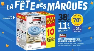 Rubson Lot de 10 recharges pour absorbeur AERO 360°