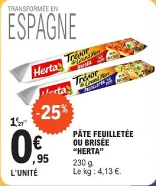Pâte feuilletée ou brisée "Herta"