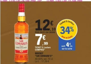 Whisky "Sir Edward's" 40.00% vol. 70 cl.