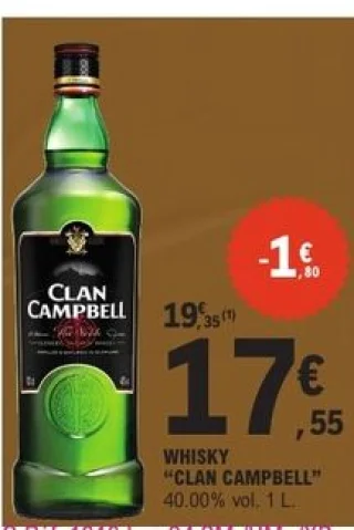 Whisky "Clan Campbell" 40.00% vol. 1 L.