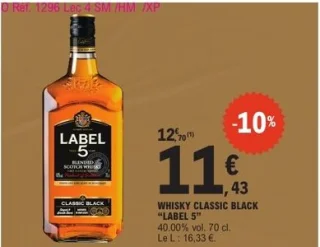 Whisky Classic Black "Label 5" 40.00% vol. 70 cl.