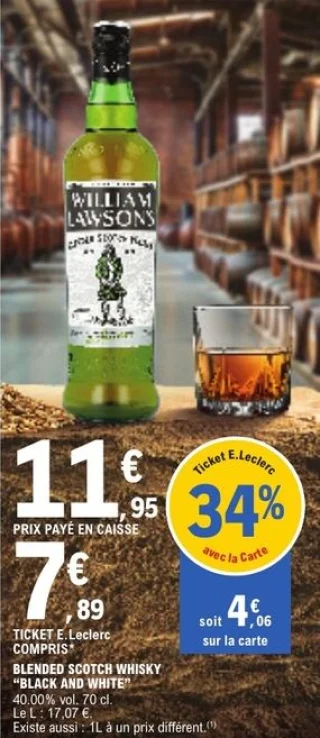 Blended scotch whisky Black and White